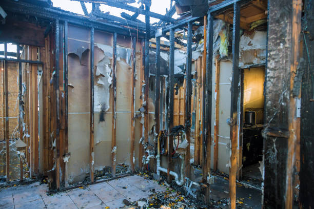 Professional Fire Damage Restoration technician working in Caledonia, MI
